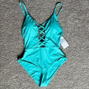 Dippin Dasiys- Aqua One-Piece Swimsuit